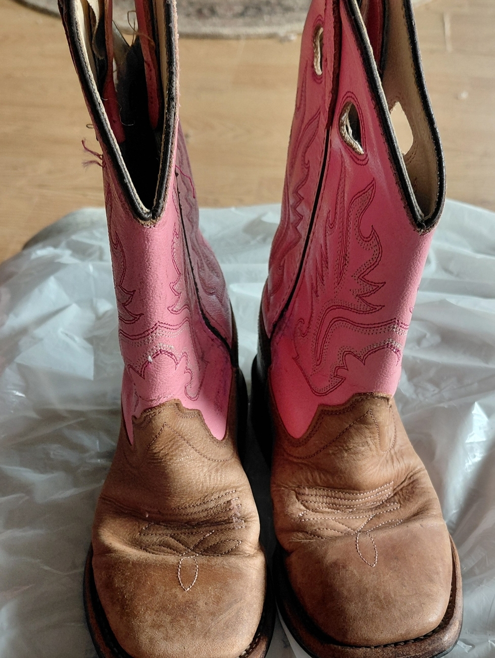 Pink Western Cowboy Boots Size 12d Girls
